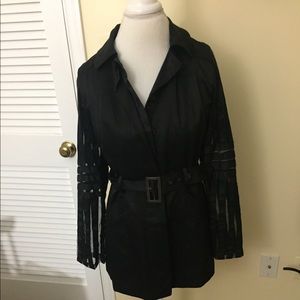 Dressy black jacket w Belt Large